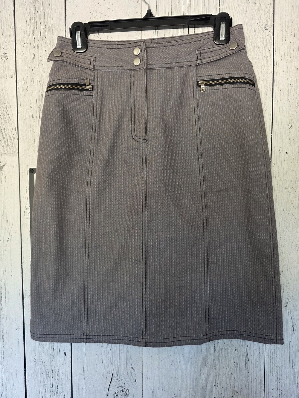 Jessica Sport Grey Utility Pencil Skirt Zipper Pockets Size 6 Office Work Carrer
